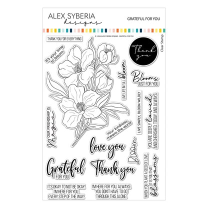 Alex Syberia Designs Grateful for You Stamp Set