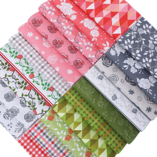 Cotton Fabric: Rose Garden Charm Pack close up