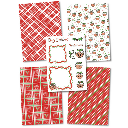 Della by Designs Patterned Papers - Christmas Puddings