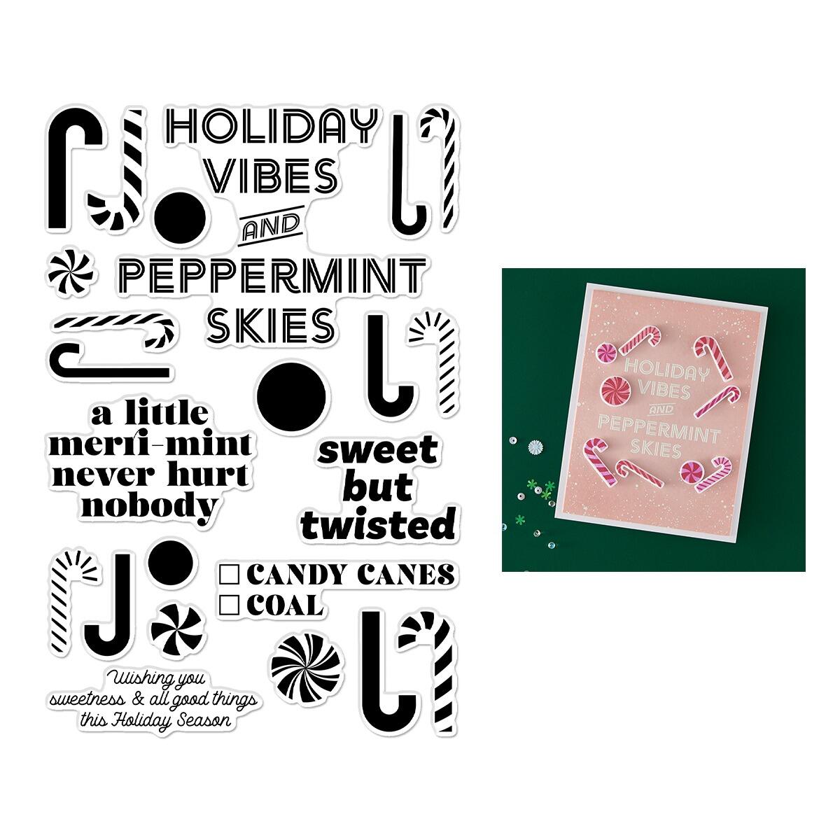 Hero Arts A Little Merri-Mint Clear Stamps from the Candy Cane Season Collection