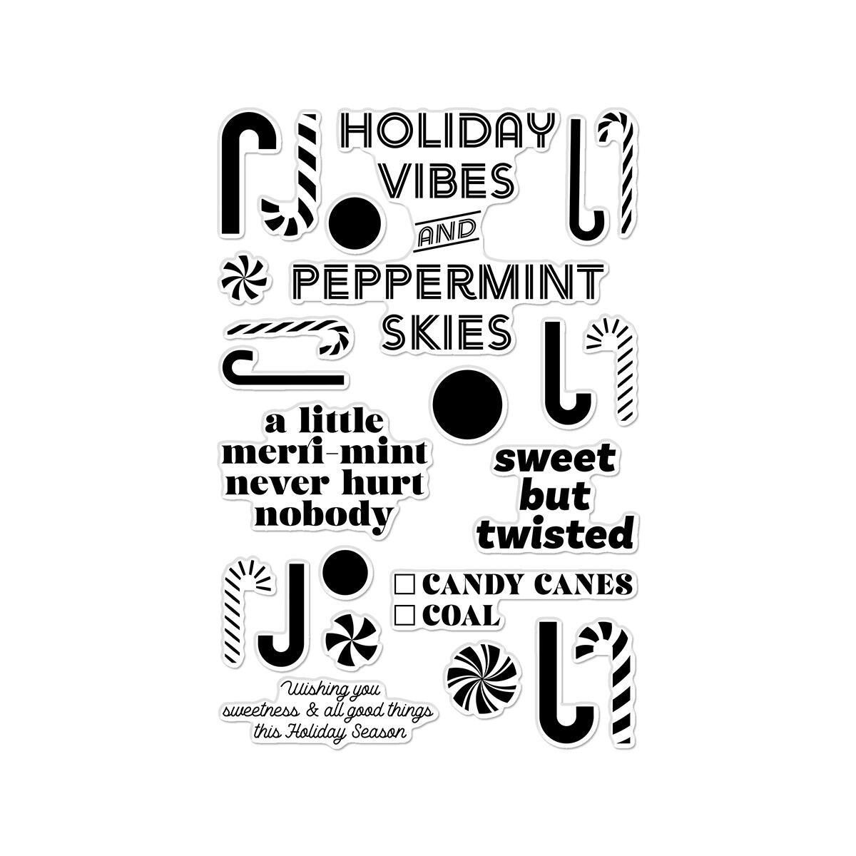 Hero Arts A Little Merri-Mint Clear Stamps from the Candy Cane Season Collection