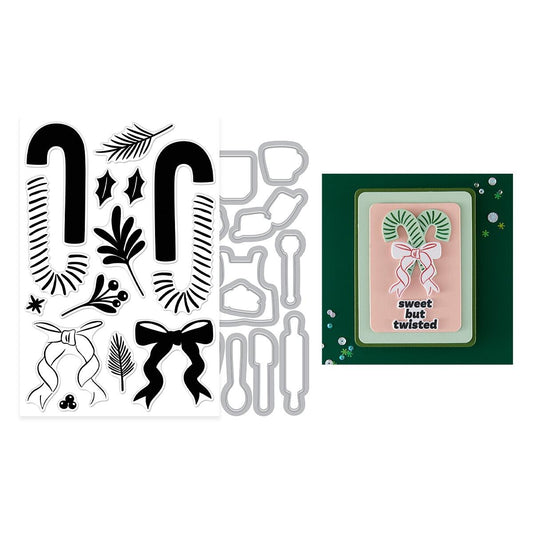 Hero Arts Candy Cane Swag Stamp & Cut Set from the Candy Cane Season Collection