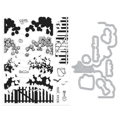 Hero Arts Coastal Blooms HeroScape Stamp & Cut Set from the Seaside Blooms Collection