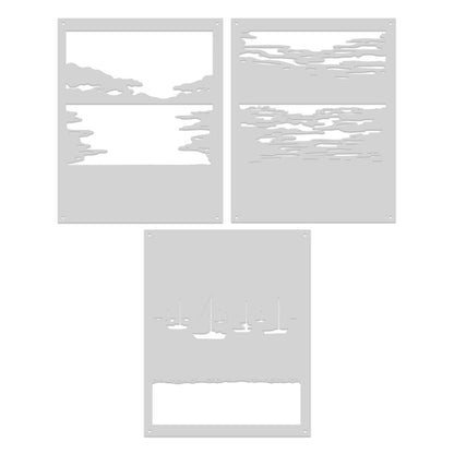 Hero Arts Colour Layering Harbor Stencils from the Seaside Blooms Collection