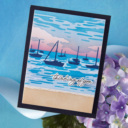 Hero Arts Colour Layering Harbor Stencils from the Seaside Blooms Collection