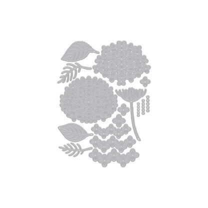 Hero Arts Layered Hydrangea Etched Dies from the Seaside Blooms Collection