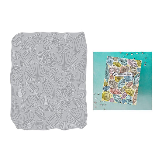 Hero Arts Scattered Shells BetterPress + Foil Plate from the Summer by The Shore Collection