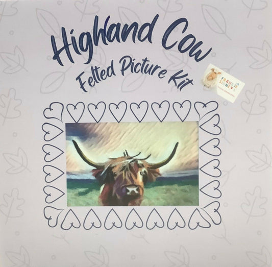 Highland Cow Picture Felting Kit 1
