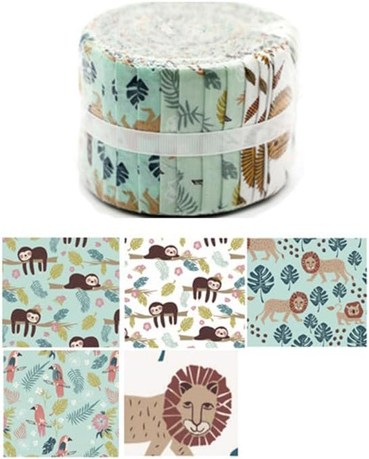 Cartoon Animals Children's Fabric Jelly Rolls Strips