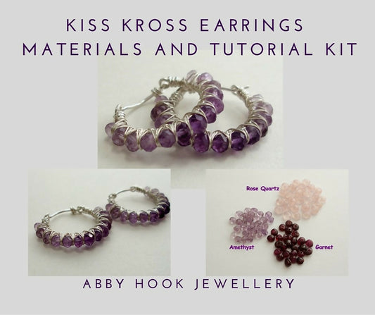 Kiss Kross Hoop Earrings Jewellery Making Kit – Materials & Tutorial by Abby Hook