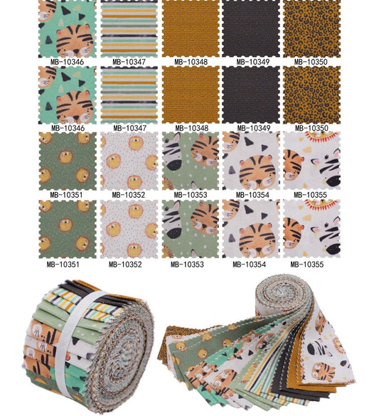 Cartoon Animals Children's Fabric Jelly Rolls Strips