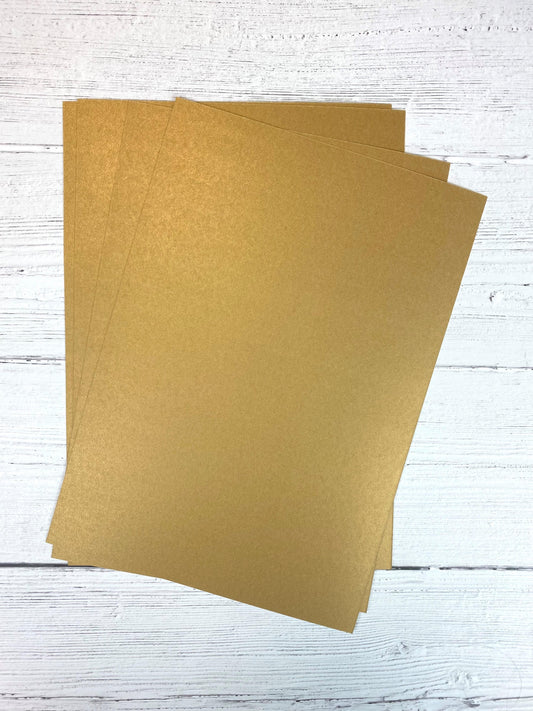Oakwood A4 Single Sided Gold Pearl Card- Pack of 10