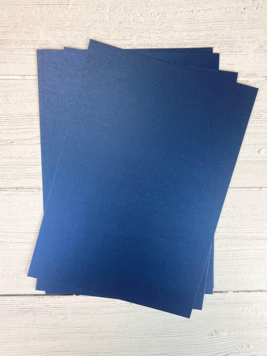 Oakwood A4 Single Sided Navy Blue Pearl Card- Pack of 10