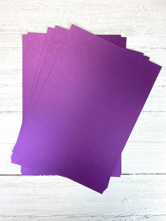 Oakwood A4 Single Sided Purple Pearl Card- Pack of 10