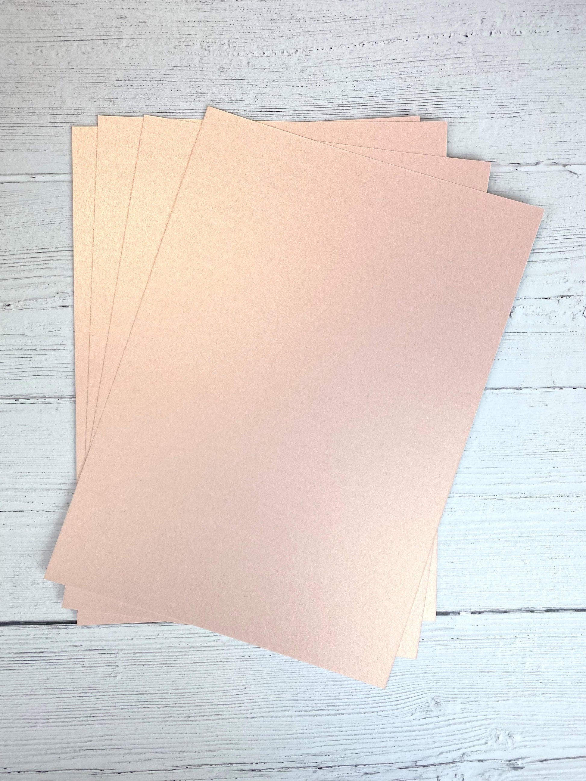 Oakwood A4 Single Sided Rose Gold Pearl Card- Pack of 10