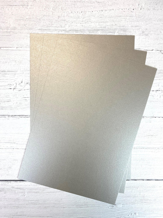 Oakwood A4 Single Sided Silver Pearl Card- Pack of 10