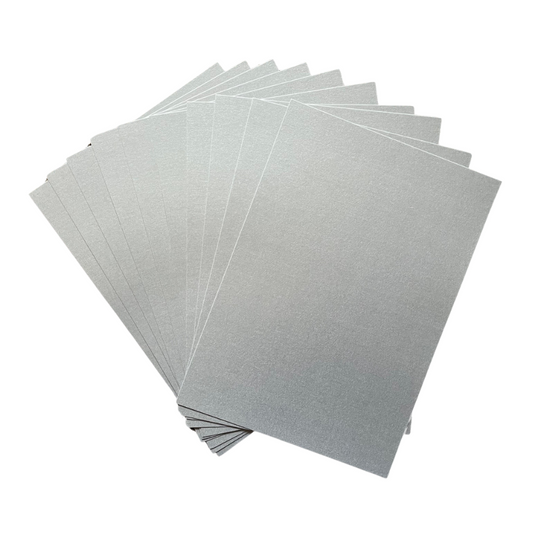 Oakwood A4 Single Sided Steel Blue Pearl Card- Pack of 10