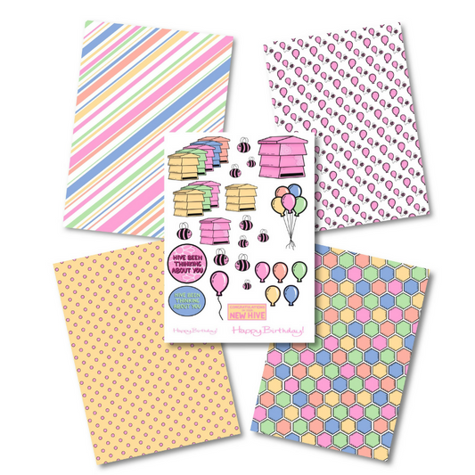 Della by Design Patterned Papers - Pastel Hive