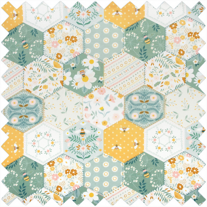 Patchwork Bee Sewing Machine Bag Print Design
