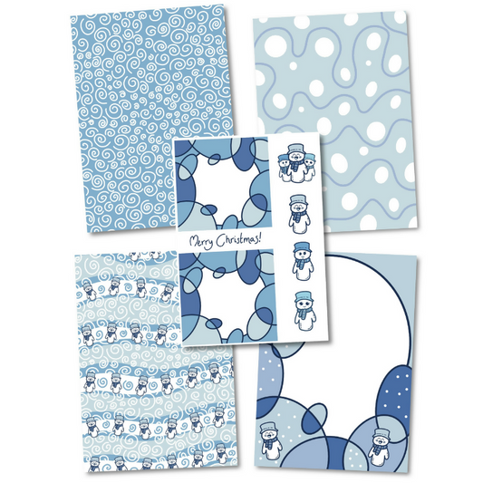 Della by Design Patterned Papers - Snowmen