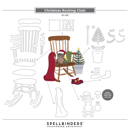 Spellbinders Christmas Rocking Chair Etched Dies from the Country Christmas Collection by Annie Williams