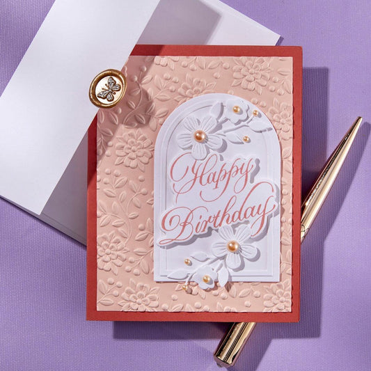 Spellbinders Copperplate Happy Birthday and Everything BetterPress Plate & Die Set | Copperplate Happy Everything Sentiments Collection by Paul Antonio