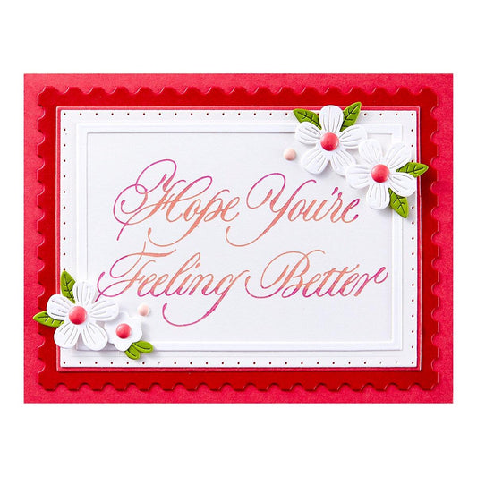 Spellbinders Copperplate Hope You're Feeling Better BetterPress Plate | Copperplate Happy Everything Sentiments Collection by Paul Antonio