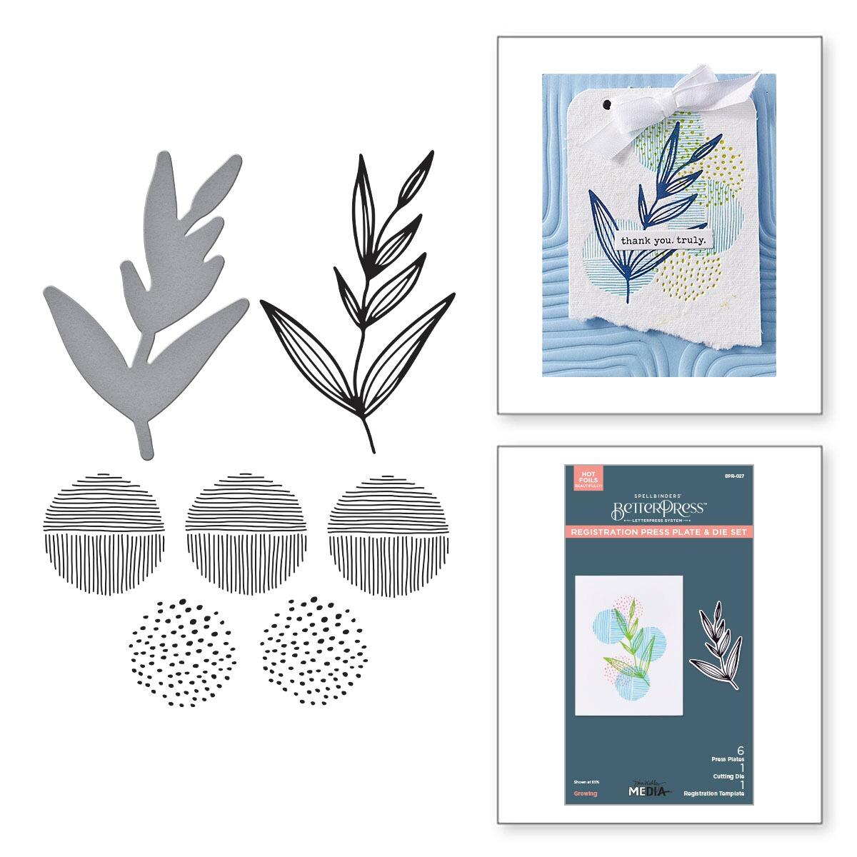 Spellbinders Growing Betterpress Plates & Die Set from the Modern Botanicals Collection by Dina Wakley -  Spellbinders - 2