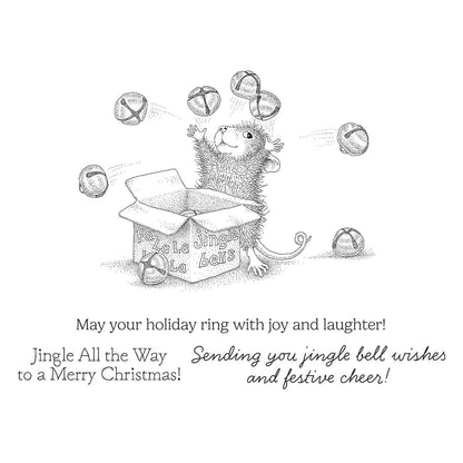 A clear image of the Spellbinders Jingle Bell Wishes Cling Rubber Stamp Set.