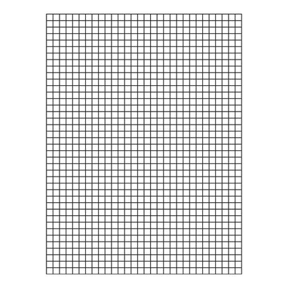 Blank grid sheet with black lines on a white background