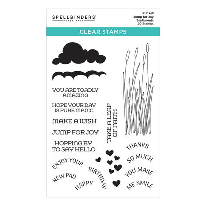 Spellbinders Jump for Joy Sentiments Clear Stamp Set from the Jump for Joy Collection