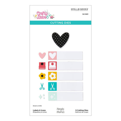 Spellbinders Labels & Icons Etched Dies from the Crafty Babe Collection with Simple Stories