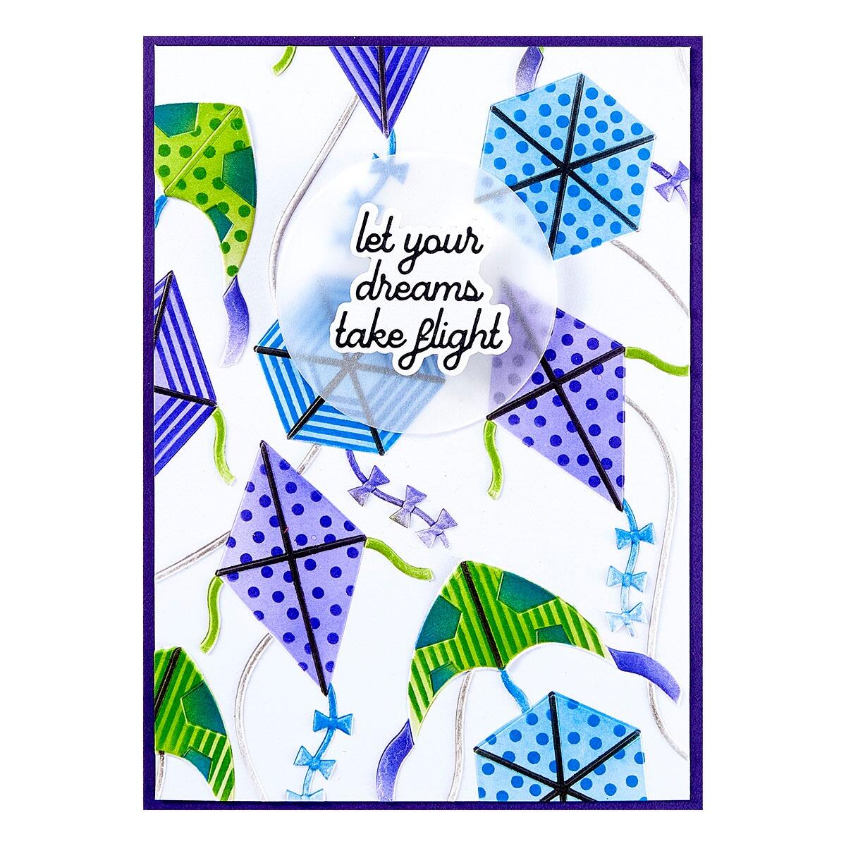 Spellbinders Layered Flying Kites Stencil from the Sky's the Limit Collection by Simon Hurley