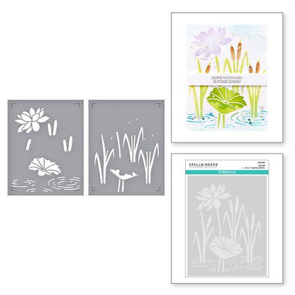 Spellbinders Lily Pad Stencil from the Jump for Joy Collection