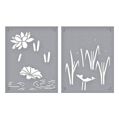 Spellbinders Lily Pad Stencil from the Jump for Joy Collection