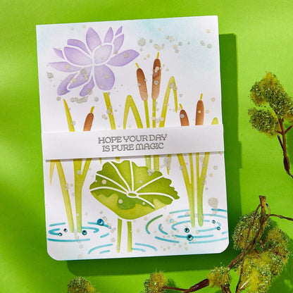 Spellbinders Lily Pad Stencil from the Jump for Joy Collection