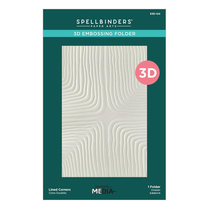A detailed photo of the Spellbinders Lined Corners 3D Embossing Folder from the Modern Botanicals Collection.
