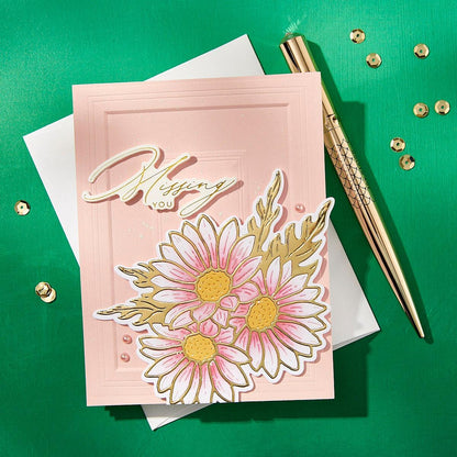 Finished card showcasing a textured, framed design created with the Spellbinders Molded Frame 3D Embossing Folder by Yana Smakula.