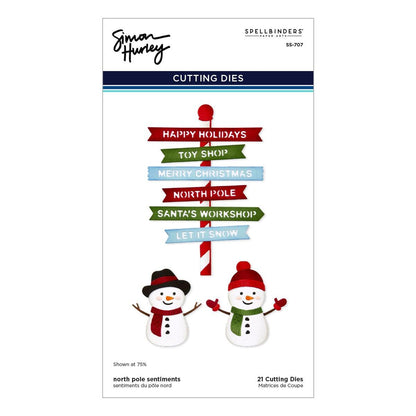 Spellbinders North Pole Sentiments Etched Dies from the North Pole Friends Collection by Simon Hurley