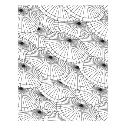 Pattern of parasols on a white background