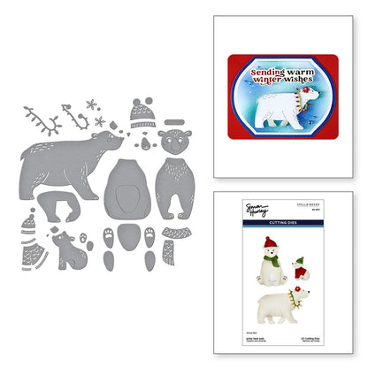 Spellbinders Polar Bear Pals Etched Dies from the North Pole Friends Collection by Simon Hurley