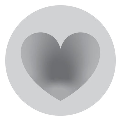 Heart-shaped object with a white border on a white background