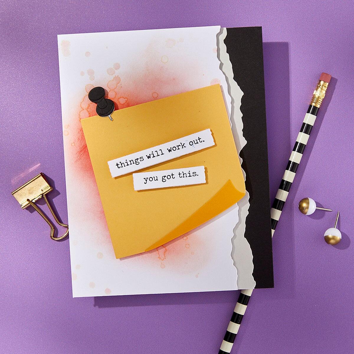 Spellbinders Push Pin Notes Etched Dies from the Take Note Collection
