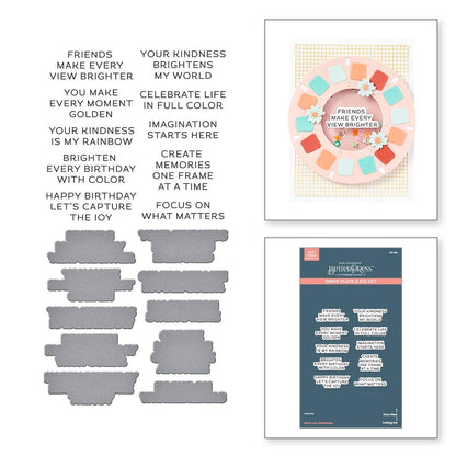 Spellbinders Reel Colour Sentiments BetterPress Plate & Die Set | Take Note Collection