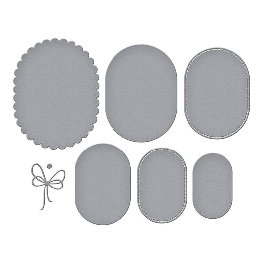 Spellbinders Scallop and Stitched Edge Ovals Etched Dies from the Wildflowers Collection by Lisa Horton