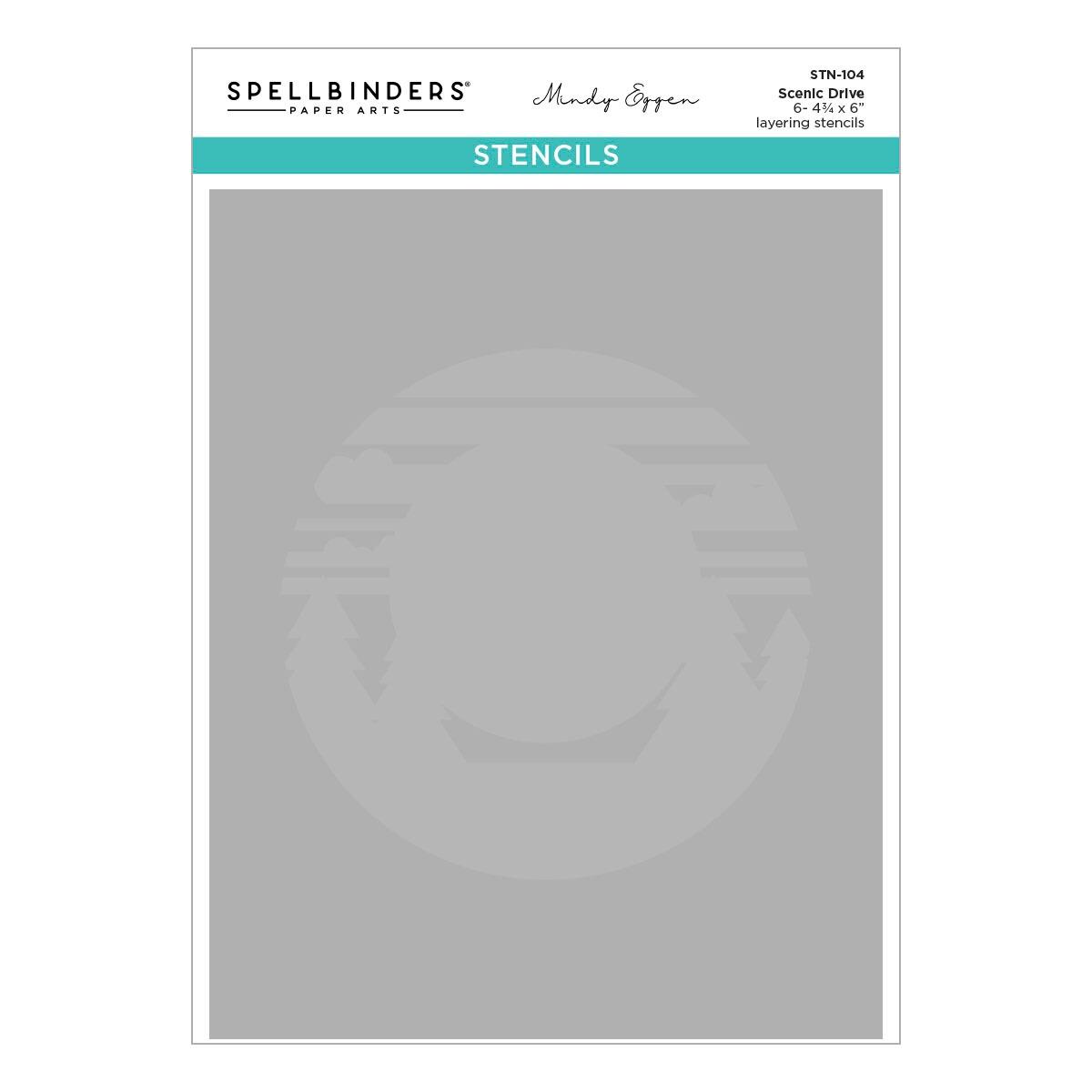 Spellbinders Scenic Drive Stencil from the Classic Road Legends Collection by Mindy Eggen