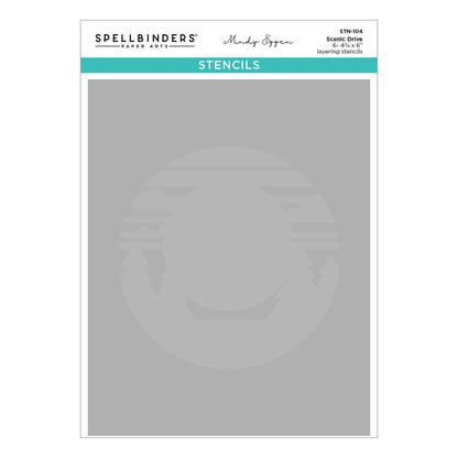 Spellbinders Scenic Drive Stencil from the Classic Road Legends Collection by Mindy Eggen