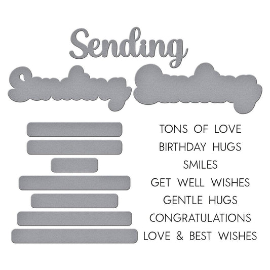Spellbinders Sending Smiles Sentiments Clear Stamp & Die Set from the Wildflowers Collection by Lisa Horton