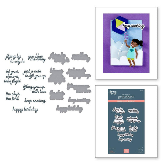 Spellbinders Soaring Sentiments Press Plate & Die Set from the Sky's the Limit Collection by Simon Hurley
