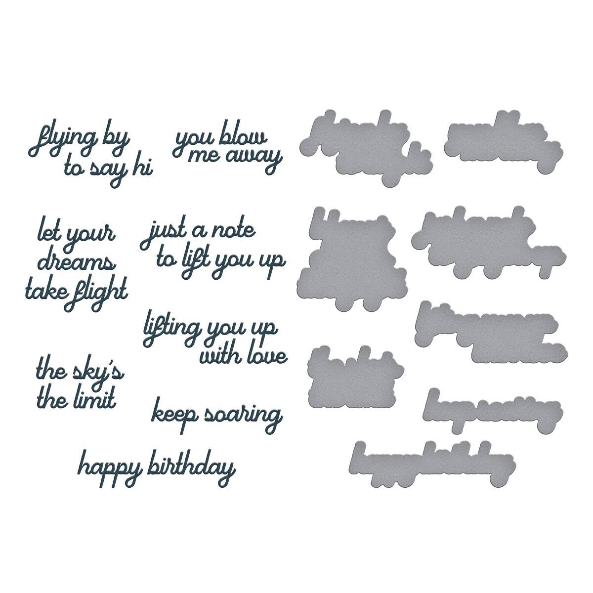 Spellbinders Soaring Sentiments Press Plate & Die Set from the Sky's the Limit Collection by Simon Hurley